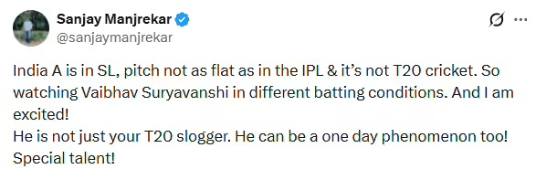 ​Sanjay Manjrekar post